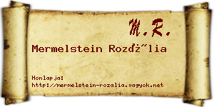 Mermelstein Rozália névjegykártya